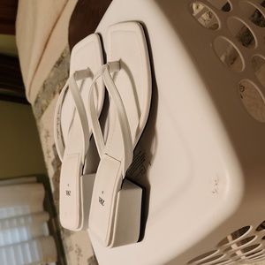 White Zara kitten heels, comfortable, new without tags.